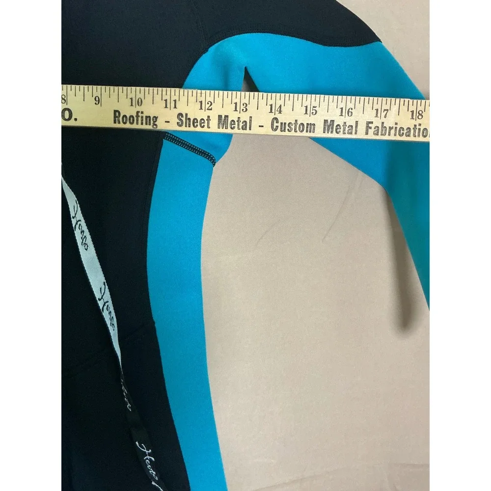 Hevto Wetsuit Kids Size 7 Black Blue Excellent 3mm Neoprene Full Body Back Zip